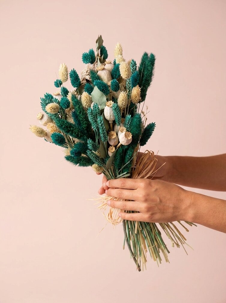 Droogboeket "Groene Droom" | 55cm