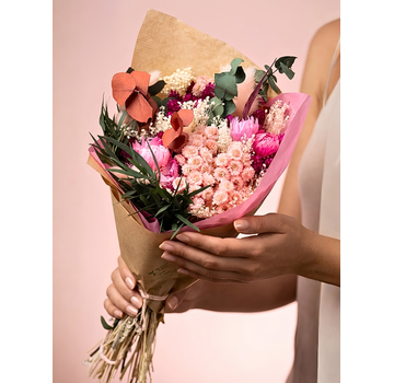 Droogboeket "Sweet Strawberry" | 40cm