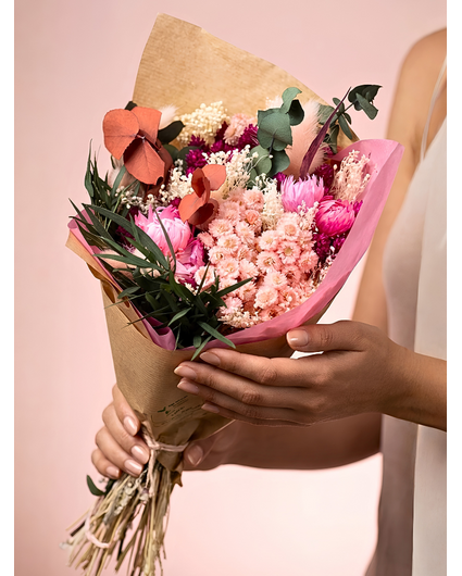 Droogboeket "Sweet Strawberry" | 40cm