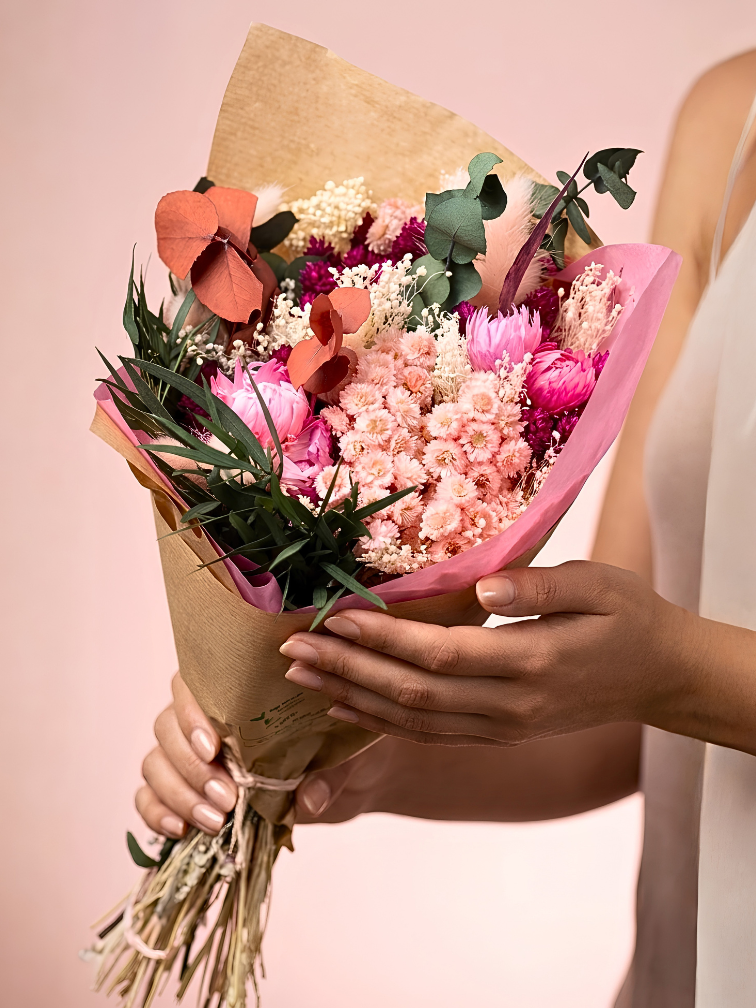Droogboeket "Sweet Strawberry" | 40cm