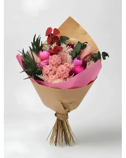 Droogboeket "Sweet Strawberry" | 40cm