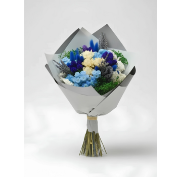 Droogbloemen boeket "Sapphire belle" (large) | 40cm