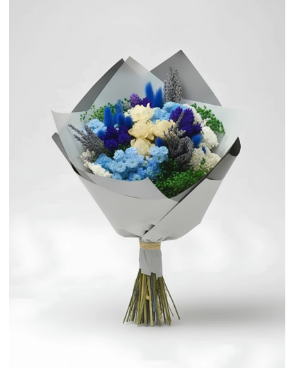 Droogbloemen boeket "Sapphire belle" (large) | 40cm
