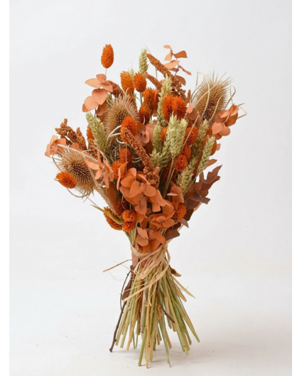 Veldboeket droogbloemen "Orange Clover"| 55cm