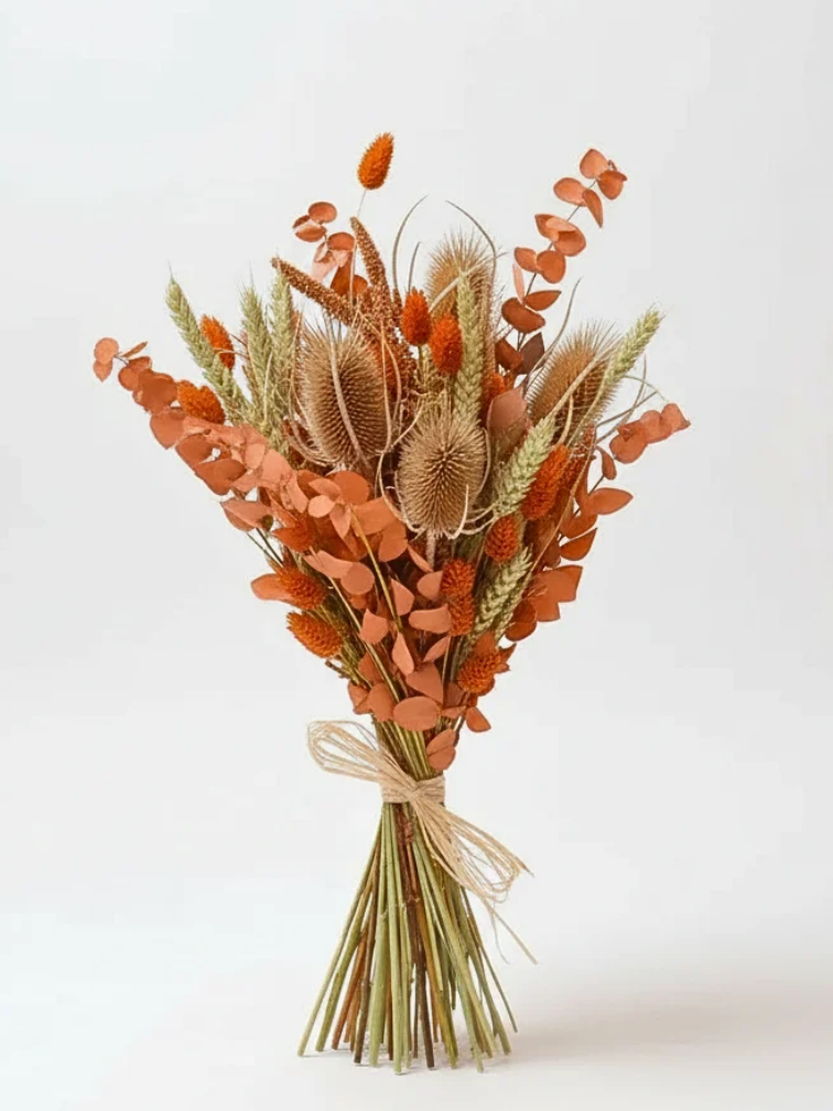 Veldboeket droogbloemen "Orange Clover"| 55cm