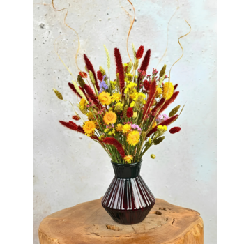 Droogboeket "Happy Flower Field" Incl. vaas | 45cm