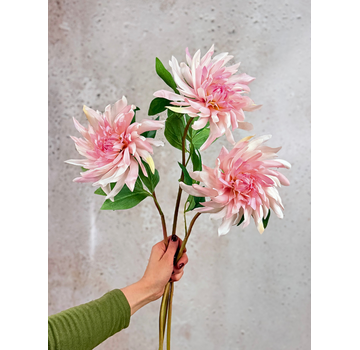 Combi-deal | Zijden bloemenbundel "Dahlia Twist" - roze