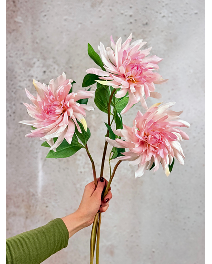 Combi-deal | Zijden bloemenbundel "Dahlia Twist" - roze