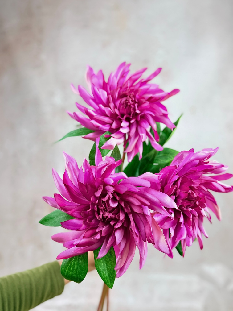 Combi-deal | Zijden bloemenbundel "Dahlia Twist" - paars