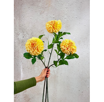 Combi-deal | Zijden bloemenbundel "Dahlia Pompon" - perzik
