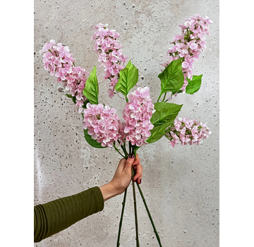 Combi-deal | Zijden bloemenbundel "Hydrangea Paniculata'  - roze