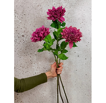 Combi-deal | Zijden bloemenbundel "Dahlia Real Touch"  - paars