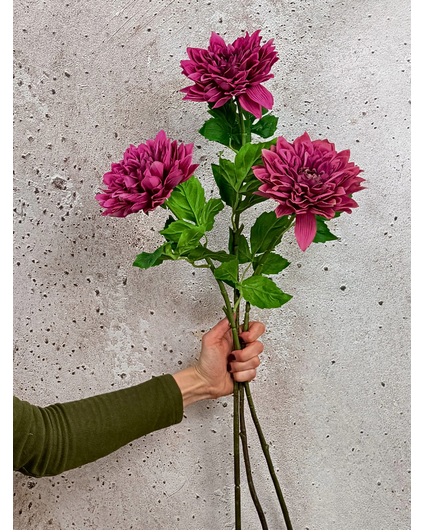 Combi-deal | Zijden bloemenbundel "Dahlia Real Touch"  - paars