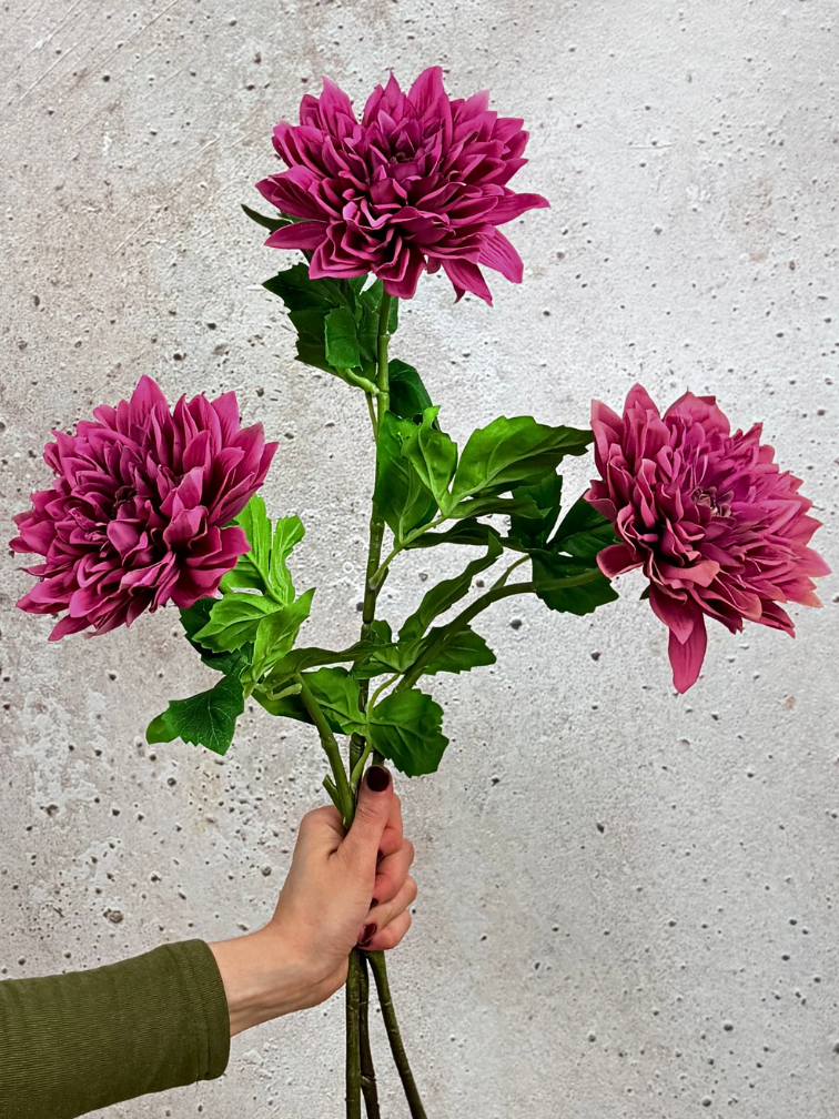Combi-deal | Zijden bloemenbundel "Dahlia Real Touch"  - paars