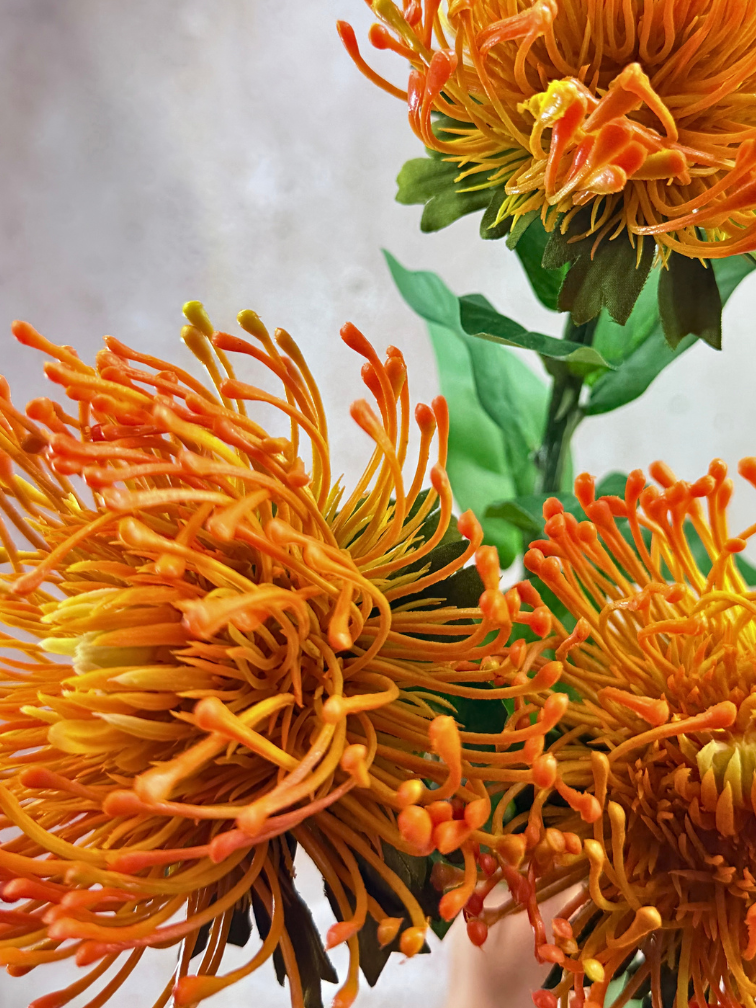 Combi-deal | Zijden bloemenbundel "Nutan" - oranje