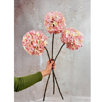 Combi-deal | Zijden bloemenbundel "Hortensia" - roze