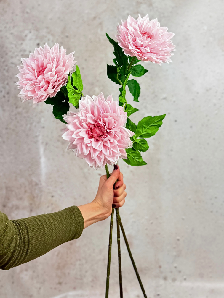 Combi-deal | Zijden bloemenbundel "Dahlia Real Touch" - roze