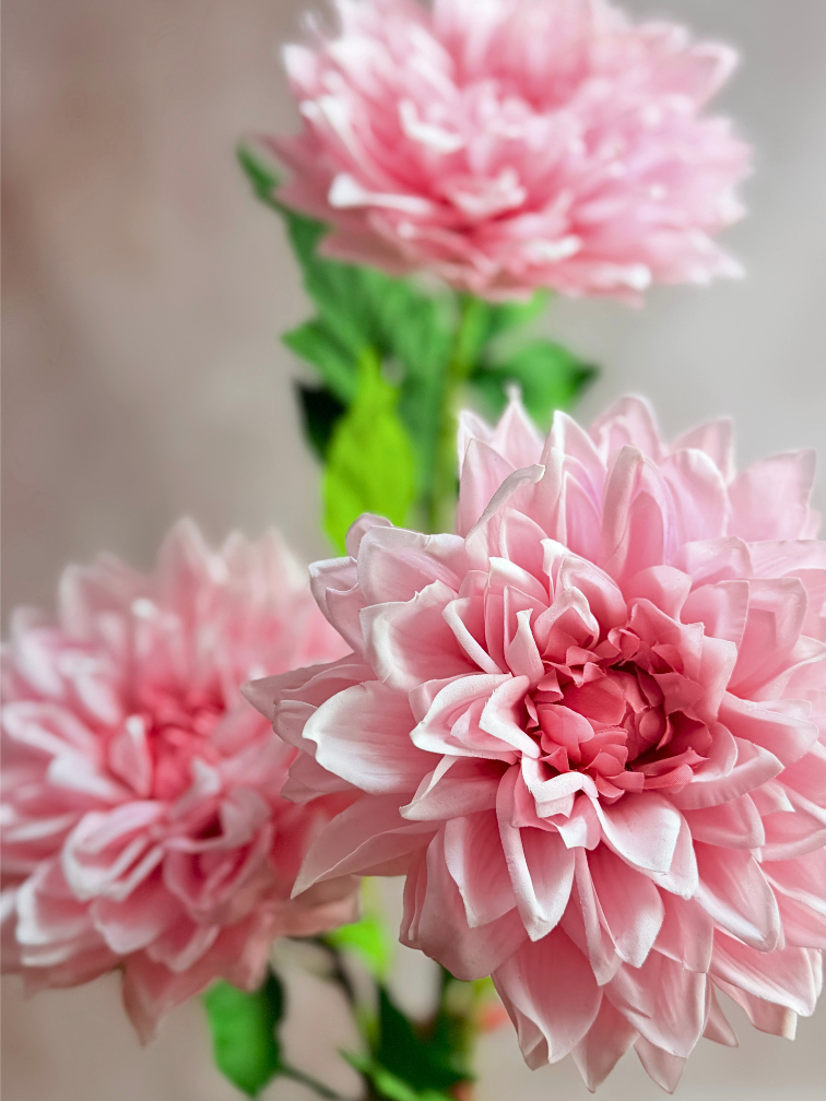 Combi-deal | Zijden bloemenbundel "Dahlia Real Touch" - roze