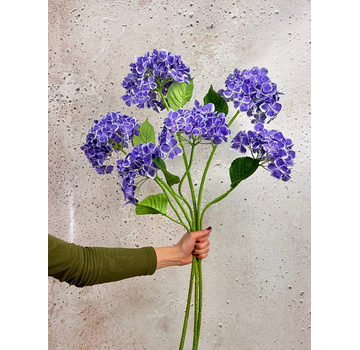 Combi-deal | Zijden bloemenbundel "Hortensia"  -paars/wit