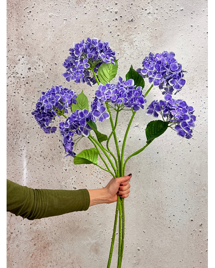 Combi-deal | Zijden bloemenbundel "Hortensia" -paars/wit