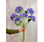 Combi-deal | Zijden bloemenbundel "Hortensia"  -paars/wit