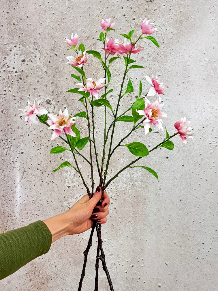 Combi-deal | Zijden bloemenbundel "Clematis" - roze