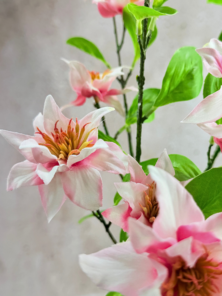 Combi-deal | Zijden bloemenbundel "Clematis" - roze