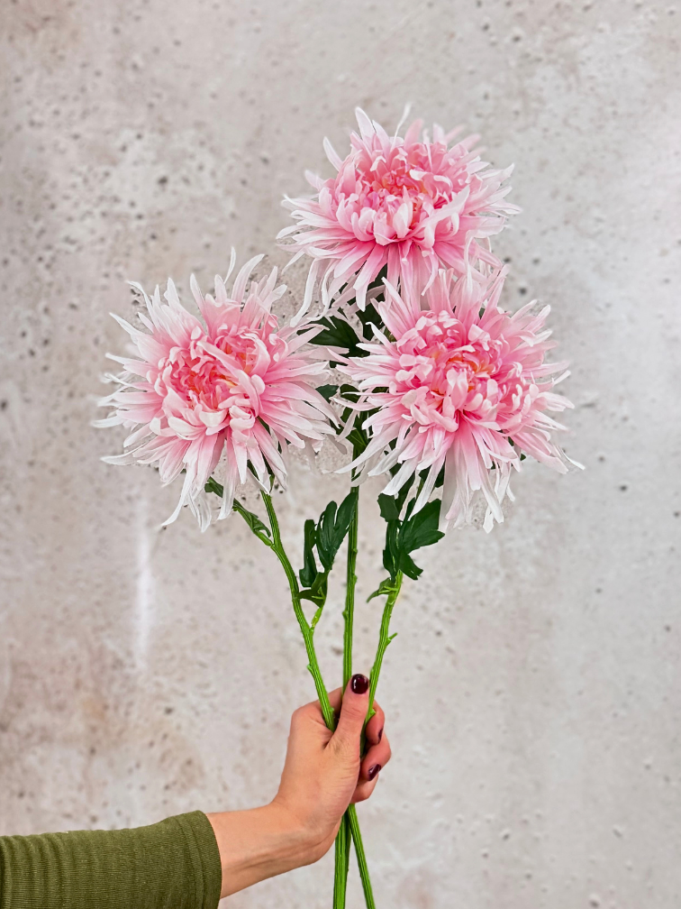 Combi-deal | Zijden bloemenbundel "Dahlia Spider" - roze