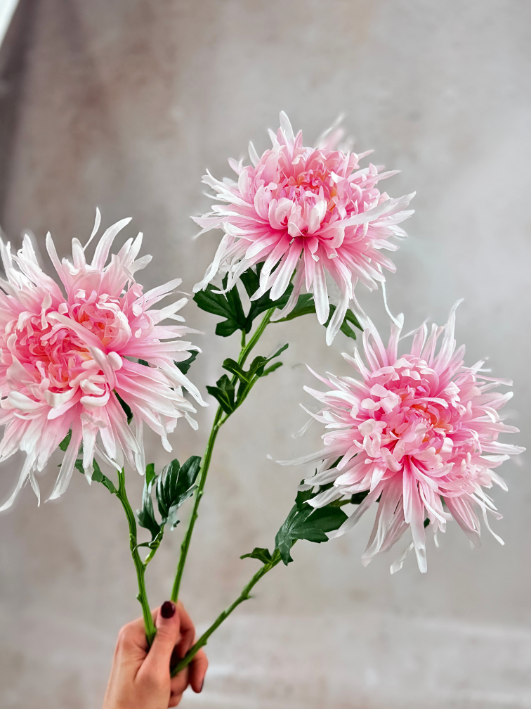 Combi-deal | Zijden bloemenbundel "Dahlia Spider" - roze