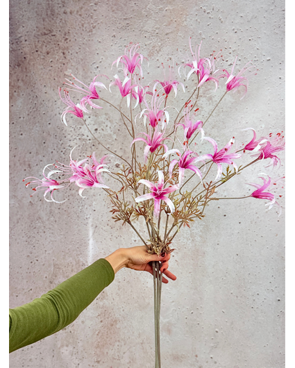 Combi-deal | Zijden bloemenbundel "Lelies roze"