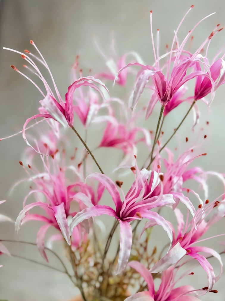 Combi-deal | Zijden bloemenbundel "Lelies roze"