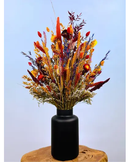 Droogboeket "Warm Sunset" (Large) - incl. vaas | 65cm