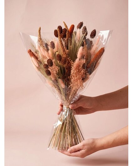 Veldboeket droogbloemen "Peach" | 55cm