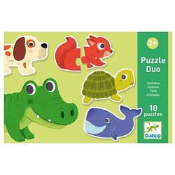 Djeco puzzle duo animaux 10x 2pcs