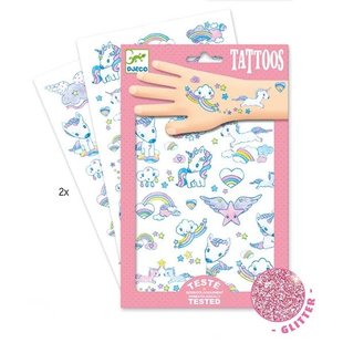 Djeco - tatouages Licornes - paillettes +3 ans