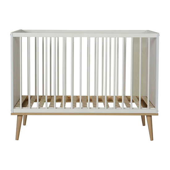 Quax Lit bébé Quax Flow 120x60cm - White & Oak