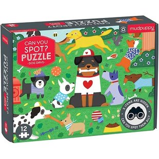 Puzzle d'observation Mudpuppy Dog Days 12 pièces