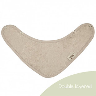 Bavoir bandana double couche Feather Grey 36x20cm - Timboo