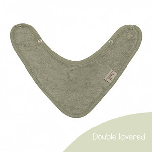 Bavoir bandana double couche Whisper Green 36x20cm - Timboo