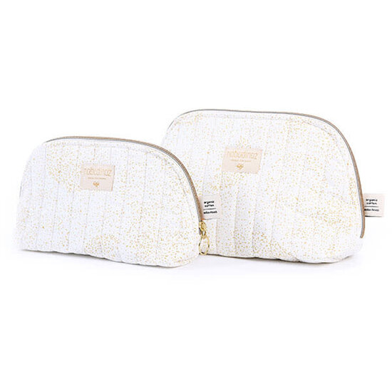 Nobodinoz tipi en accessoires Nobodinoz - toilettas - Holiday Small - Gold Bubble - White