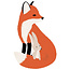 Lilipinso sticker mural M. Fox Mr Fox & his friend