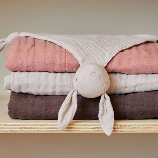 Jollein Jollein couverture 120x120cm wrinkled cotton rosewood