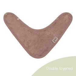 Bavoir bandana double couche Mellow Mauve 36x20cm - Timboo