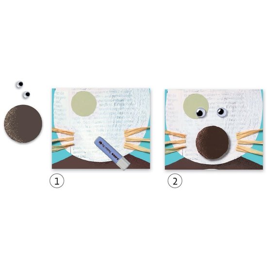 Djeco Boîte de bricolage amusant collages pour les petits - Animaux drôles - Djeco