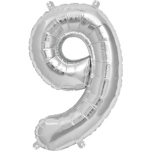 Ballon - chiffres - argent - 40 cm - Northstar - 9