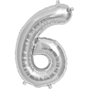 Ballon - chiffres - argent - 40 cm - Northstar - 6