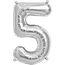 Ballon - chiffres - argent - 40 cm - Northstar - 5