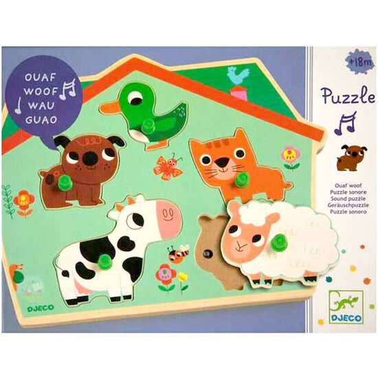Djeco Djeco puzzle sonore Ouaf Woof Animaux de la ferme