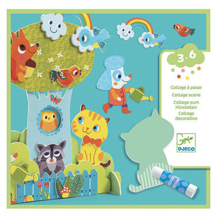 Djeco collage à poser 3D copains au jardin