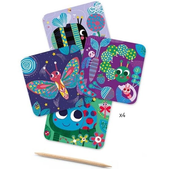 Djeco Djeco - cartes à gratter - Toutes petites bêtes 3-6 ans